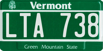 VT license plate LTA738