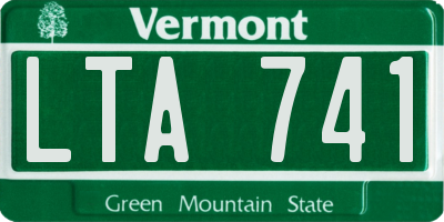 VT license plate LTA741