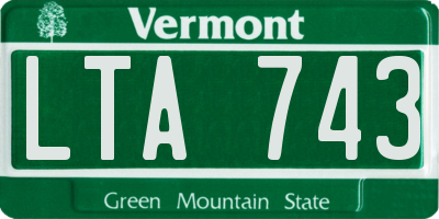 VT license plate LTA743