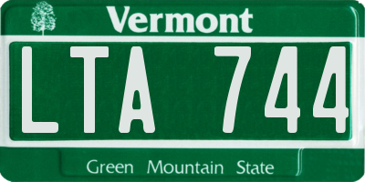 VT license plate LTA744
