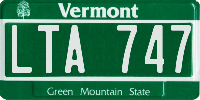 VT license plate LTA747
