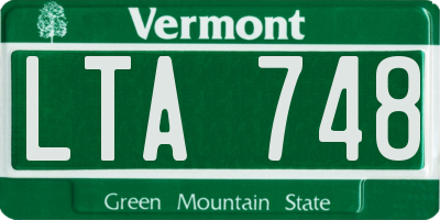 VT license plate LTA748