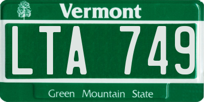 VT license plate LTA749