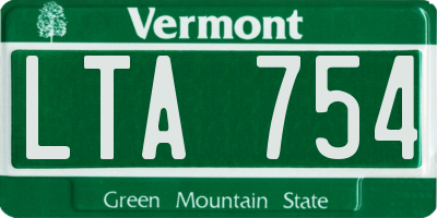 VT license plate LTA754