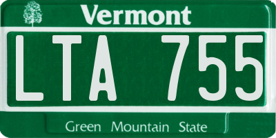 VT license plate LTA755