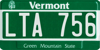 VT license plate LTA756