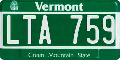 VT license plate LTA759