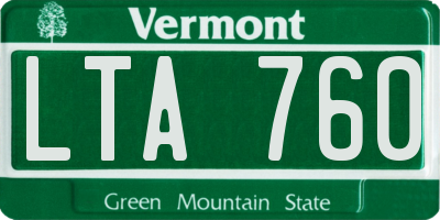 VT license plate LTA760