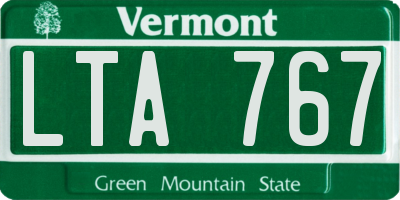 VT license plate LTA767