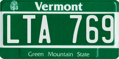 VT license plate LTA769