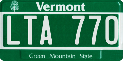 VT license plate LTA770
