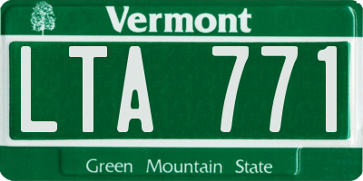 VT license plate LTA771