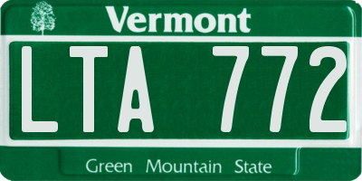 VT license plate LTA772