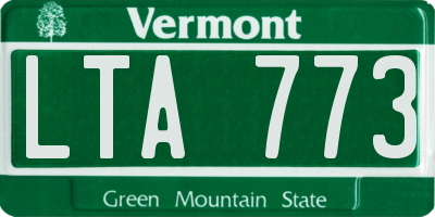 VT license plate LTA773