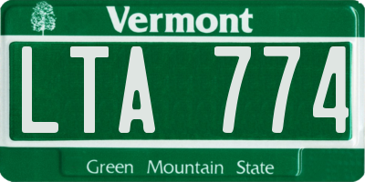 VT license plate LTA774