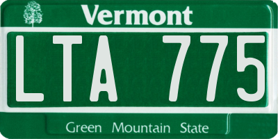 VT license plate LTA775