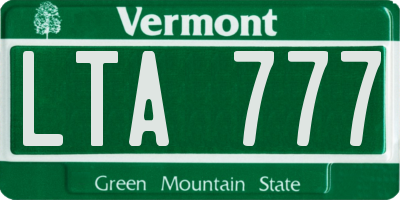 VT license plate LTA777