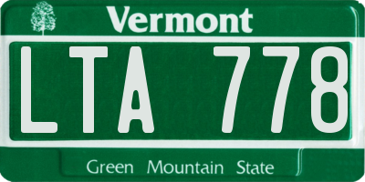 VT license plate LTA778