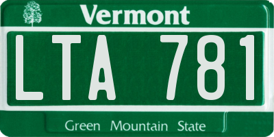 VT license plate LTA781