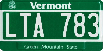 VT license plate LTA783