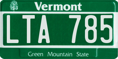 VT license plate LTA785