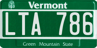 VT license plate LTA786