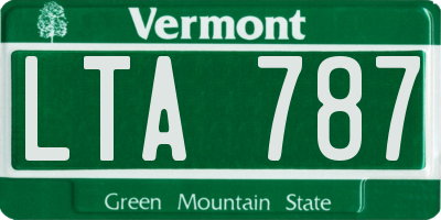 VT license plate LTA787