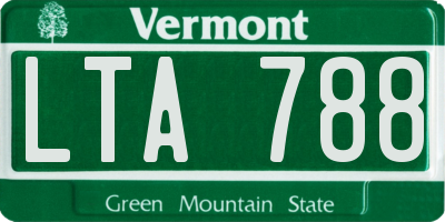 VT license plate LTA788