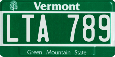 VT license plate LTA789