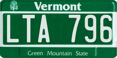 VT license plate LTA796