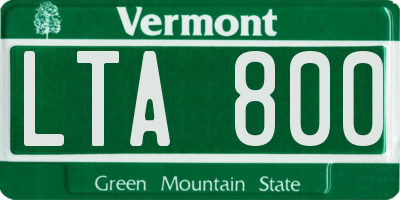 VT license plate LTA800