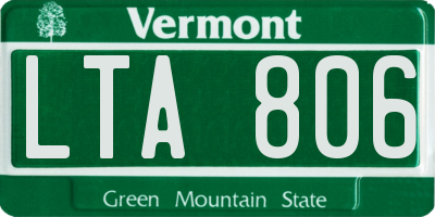 VT license plate LTA806