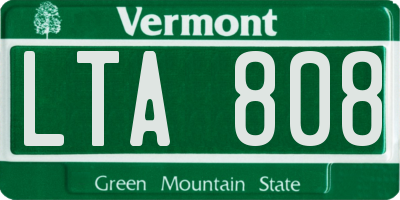 VT license plate LTA808