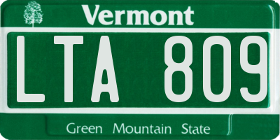 VT license plate LTA809