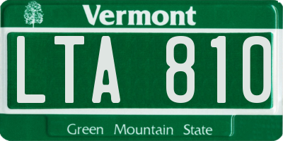 VT license plate LTA810