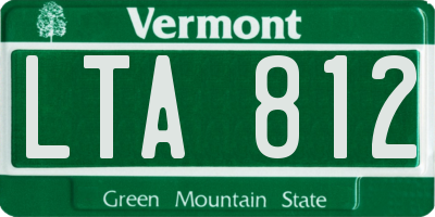 VT license plate LTA812