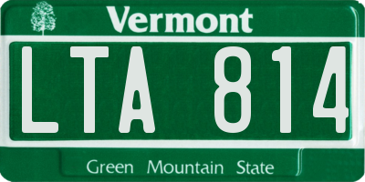 VT license plate LTA814