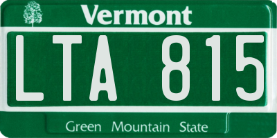 VT license plate LTA815