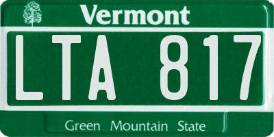 VT license plate LTA817