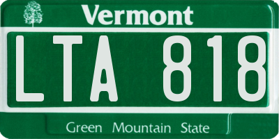 VT license plate LTA818