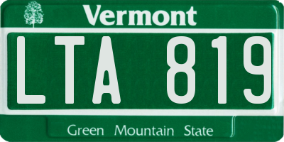 VT license plate LTA819