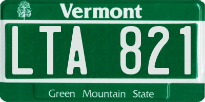 VT license plate LTA821