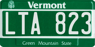 VT license plate LTA823
