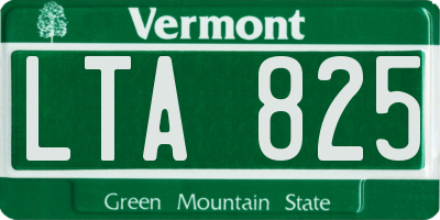 VT license plate LTA825