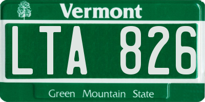 VT license plate LTA826
