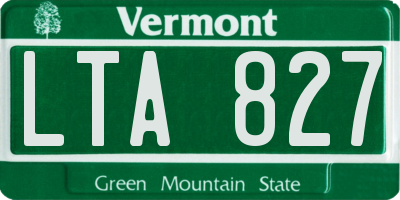 VT license plate LTA827