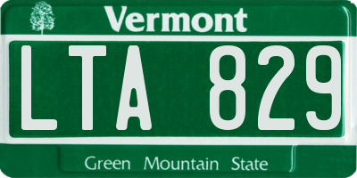 VT license plate LTA829