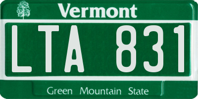 VT license plate LTA831