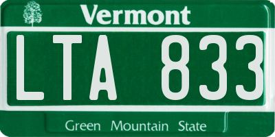 VT license plate LTA833