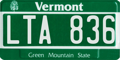VT license plate LTA836